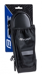 brašna pod sedlo FORCE FUSE+síťka na láhev,  černá