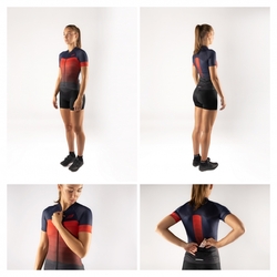 dres F ASCENT LADY kr. rukáv, modro-červený