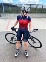 dres F ASCENT LADY kr. rukáv, modro-červený