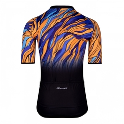 dres F LIFE kr. rukáv, černo-modro-oranžový