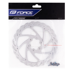kotouč brzdový FORCE-4 160 mm, 6 děr, stříbrný