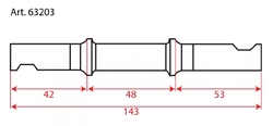 osa středová klínková 143mm, pozink
