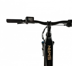 LEADER FOX E-BIKE SWAN GENT 27,5", 17,5"-1, BLACK SHINY - beige sticker (MODEST)