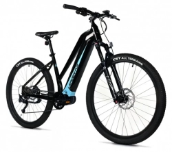 LEADER FOX E-BIKE SWAN LADY 29", -1, BLACK SHINY  - blue sticker (MODEST)