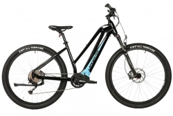 LEADER FOX E-BIKE SWAN LADY 29", -1, BLACK SHINY  - blue sticker (MODEST)