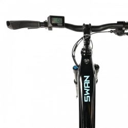 LEADER FOX E-BIKE SWAN LADY 29", 18"-1, BLACK SHINY  - blue sticker (MODEST)