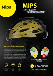 přilba FORCE NEO MIPS, fluo-černá
