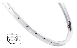 ráfek FORCE PRIME 559x21, 32děr, stříbrný