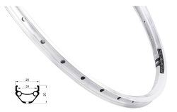 ráfek FORCE PRIME 559x21, 36děr, stříbrný