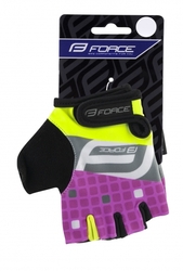 rukavice F SQUARE KID, fluo-růžové
