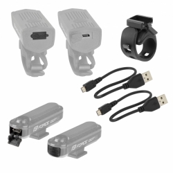 světla sada FORCE DOT USB přední+zadní